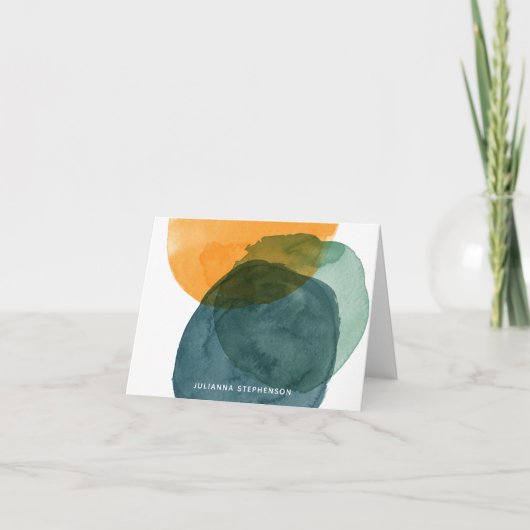 Abstrakte Aquarellformen Aquamarin Blau Personalis (Vorderseite)