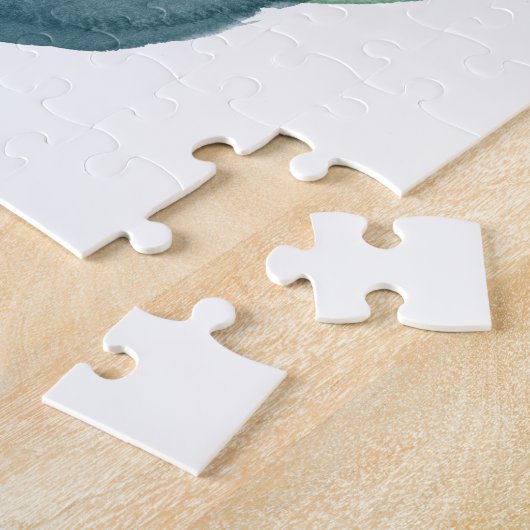 Abstrakte Aquarellformen Aquamarine Bio Ästhetik Puzzle (Seite)