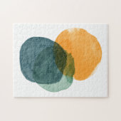 Abstrakte Aquarellformen Aquamarine Bio Ästhetik Puzzle (Horizontal)