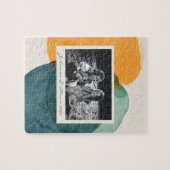 Abstrakte Aquarellformen Aquamariner Name des blau Puzzle (Horizontal)