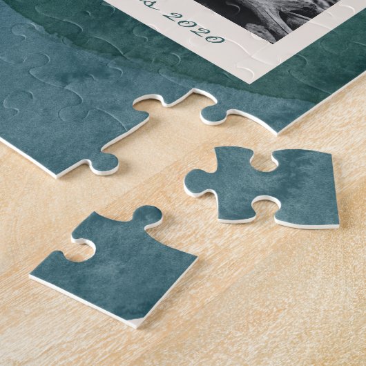 Abstrakte Aquarellformen Aquamariner Name des blau Puzzle (Seite)