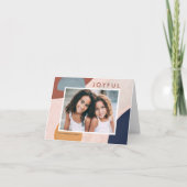 Abstrakte Aquarellformen Boho Foto Feiertagskarte (Vorderseite)