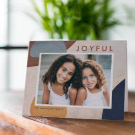 Abstrakte Aquarellformen Boho Foto Feiertagskarte