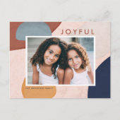 Abstrakte Aquarellformen Boho Foto Feiertagspostkarte (Vorderseite)