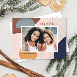 Abstrakte Aquarellformen Boho Foto Feiertagspostkarte