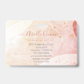 Abstrakte Aquarellformen Rosen Script Life Coach Ausweis (Rückseite)