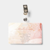 Abstrakte Aquarellformen Rosen Script Life Coach Ausweis (Rückseite mit Clip)