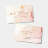 Abstrakte Aquarellformen Rosen Script Life Coach Ausweis (Vorder- & Rückseite)