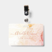 Abstrakte Aquarellformen Rosen Script Life Coach Ausweis (Vorderseite mit Clip)