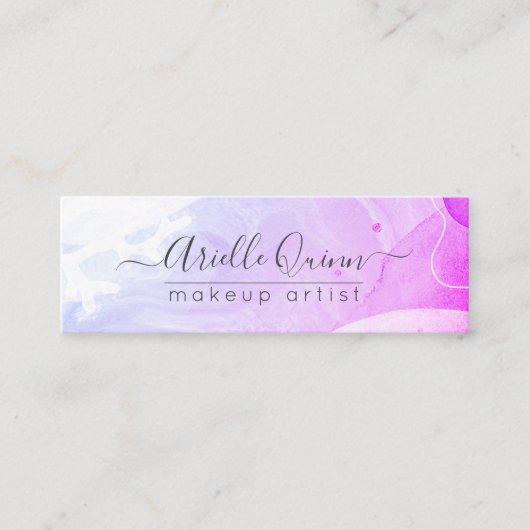 Abstrakte Aquarellformen - Texturschrift Mini Visitenkarte (Vorderseite)