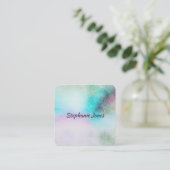 abstrakte Aquarellgestaltung - individuelle Visite Quadratische Visitenkarte (Stehend Vorderseite)