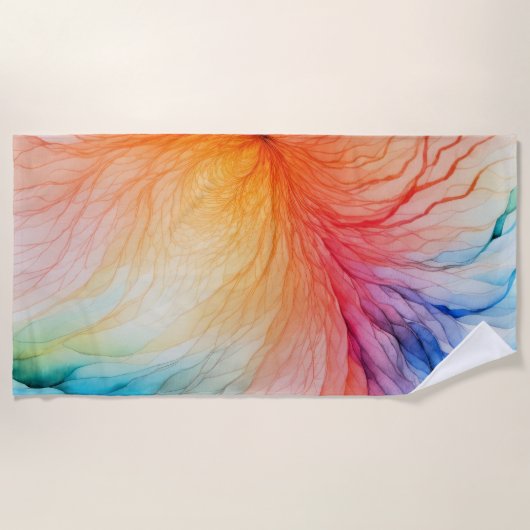 Abstrakte Aquarellgestaltung Strandtuch (Vorderseite)