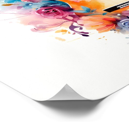 abstrakte Aquarellgitarre Poster (Ecke)