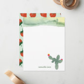 Abstrakte Aquarellkaktus Vielen Dank Anmerkung Kar Mitteilungskarte (Vorderseite/Rückseite Beispiel)