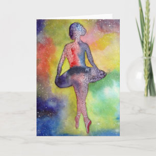 Abstrakte Aquarellkarte Ballerina Karte