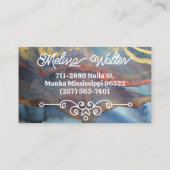 Abstrakte Aquarellklasse Retro Blüht Monogramm Visitenkarte (Rückseite)