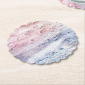 Abstrakte Aquarellkunst aus Blaurosa Marmor Untersetzer (angewinkelt)