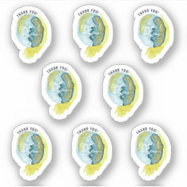 Abstrakte Aquarellkunst Chic Vielen Dank für Ihre  Aufkleber