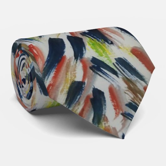 Abstrakte Aquarellkunst Krawatte (Gerollt)