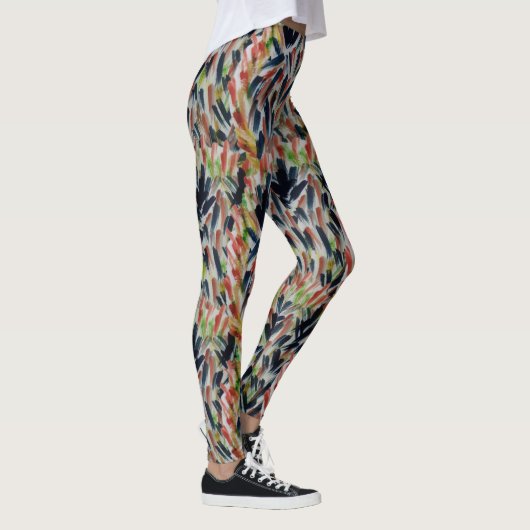 Abstrakte Aquarellkunst Leggings (Rechts)