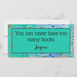 Abstrakte Aquarellkunst, personalisiertes Buchzeic Dankeskarte