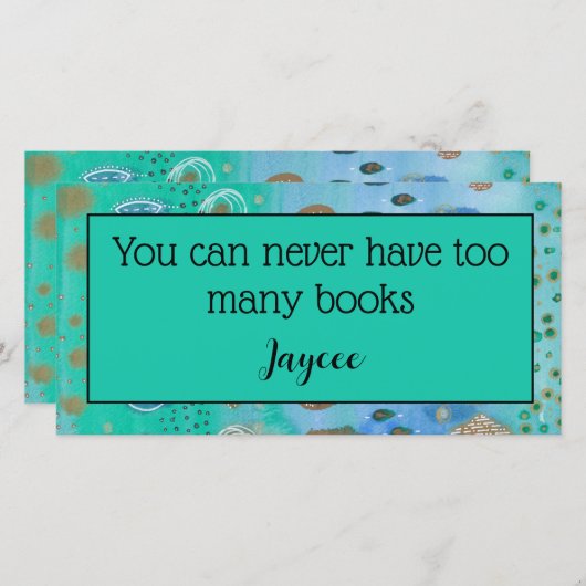 Abstrakte Aquarellkunst, personalisiertes Buchzeic Dankeskarte (Vorne/Hinten)