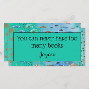 Abstrakte Aquarellkunst, personalisiertes Buchzeic Dankeskarte