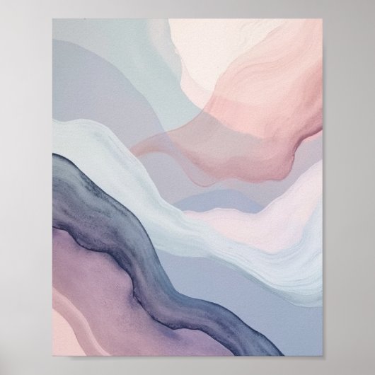 Abstrakte Aquarellkunst Poster (Vorne)