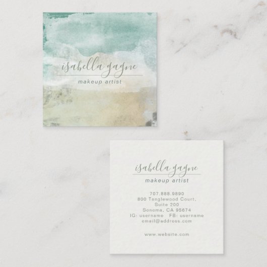Abstrakte Aquarellkunst Quadratische Visitenkarte (Vorne/Hinten)