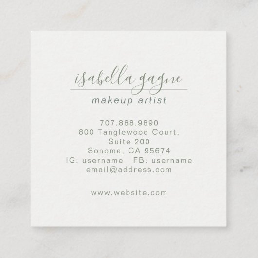 Abstrakte Aquarellkunst Quadratische Visitenkarte (Rückseite)