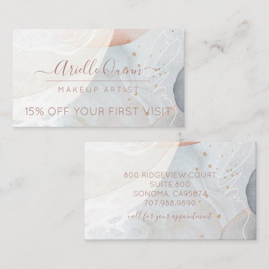 Abstrakte Aquarellkunst Rabattkarte (Vorne/Hinten)