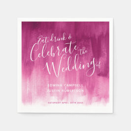 Abstrakte Aquarellkunst Rosa Hochzeitsnapkins Serviette