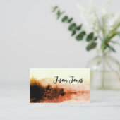 abstrakte Aquarelllandschaft Art Sepia Töne Visitenkarte (Stehend Vorderseite)