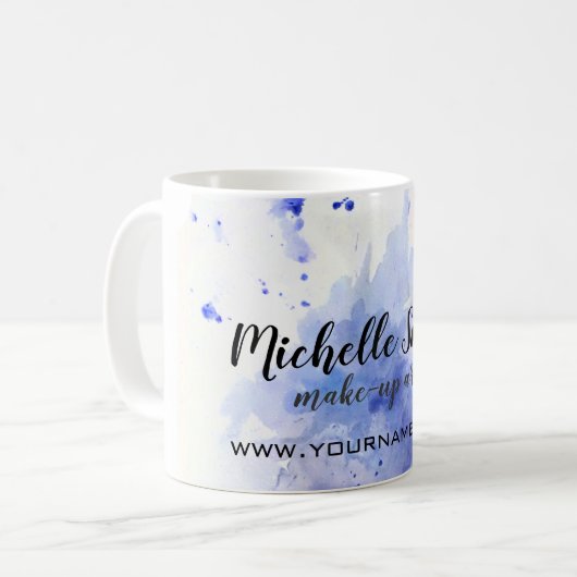 Abstrakte Aquarellleuchte Kaffeetasse (Vorderseite Links)