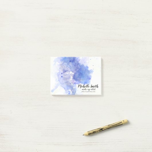 Abstrakte Aquarellleuchte Post-it Klebezettel (Auf Schreibtisch)