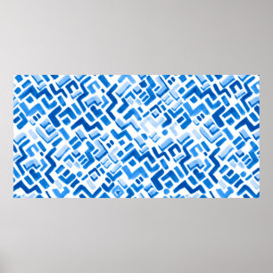 Abstrakte Aquarelllinien und Streifen Poster
