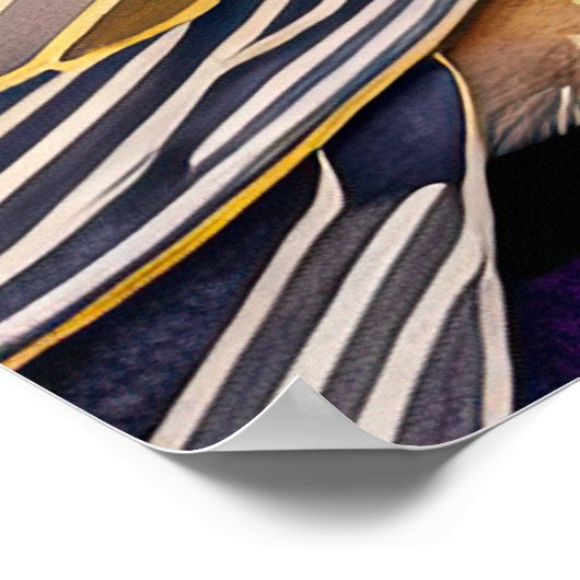 Abstrakte Aquarellmalerei auf Vögel 2:3 Poster (Ecke)