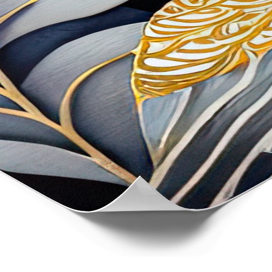 Abstrakte Aquarellmalerei auf Vögel 2:3 Poster (Ecke)