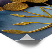 Abstrakte Aquarellmalerei auf Vögel 3:2 Poster (Ecke)