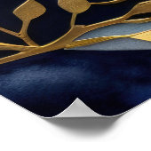 Abstrakte Aquarellmalerei auf Vögel 3:2 Poster (Ecke)