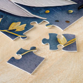 Abstrakte Aquarellmalerei auf Vögeln Puzzle (Seite)