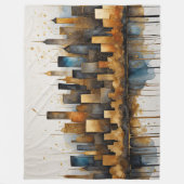 Abstrakte Aquarellmalerei Blue Cityscape Fleecedecke (Vorderseite)