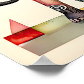 Abstrakte Aquarellmalerei des Elefanten 1:1 Poster (Ecke)