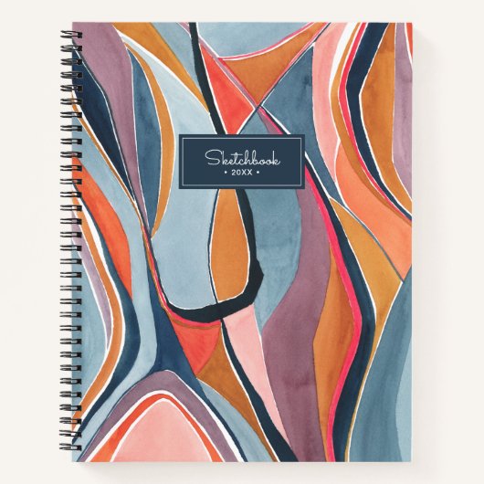 Abstrakte Aquarellmalerei Doodle Sketchbook Notizblock (Vorderseite)