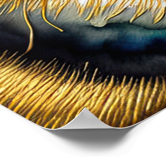 Abstrakte Aquarellmalerei einer Katze 5:4 Poster (Ecke)