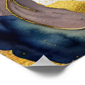 Abstrakte Aquarellmalerei einer Katze 5:4 Poster (Ecke)