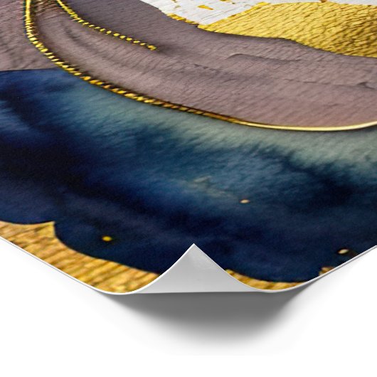 Abstrakte Aquarellmalerei einer Katze 5:4 Poster (Ecke)