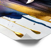 Abstrakte Aquarellmalerei eines Elefanten 5:4 Poster (Ecke)