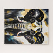 Abstrakte Aquarellmalerei eines Elefanten Puzzle (Horizontal)