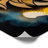 Abstrakte Aquarellmalerei eines Löwen 5:4 Poster (Ecke)